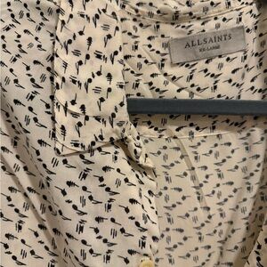 All Saints Music Note Button-Up Shirt